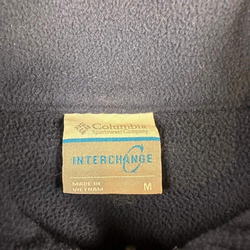 Columbia Fleece Jacket Mens M Navy Blue Interchange Full Zip Outdoor Gorpcore
